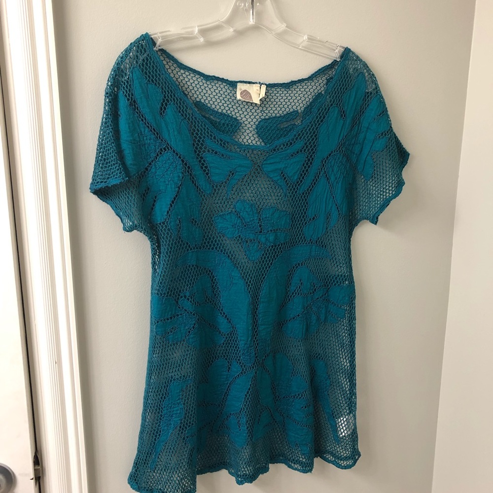 Anthropologie Lilka Aracari Mesh/Lace Tunic